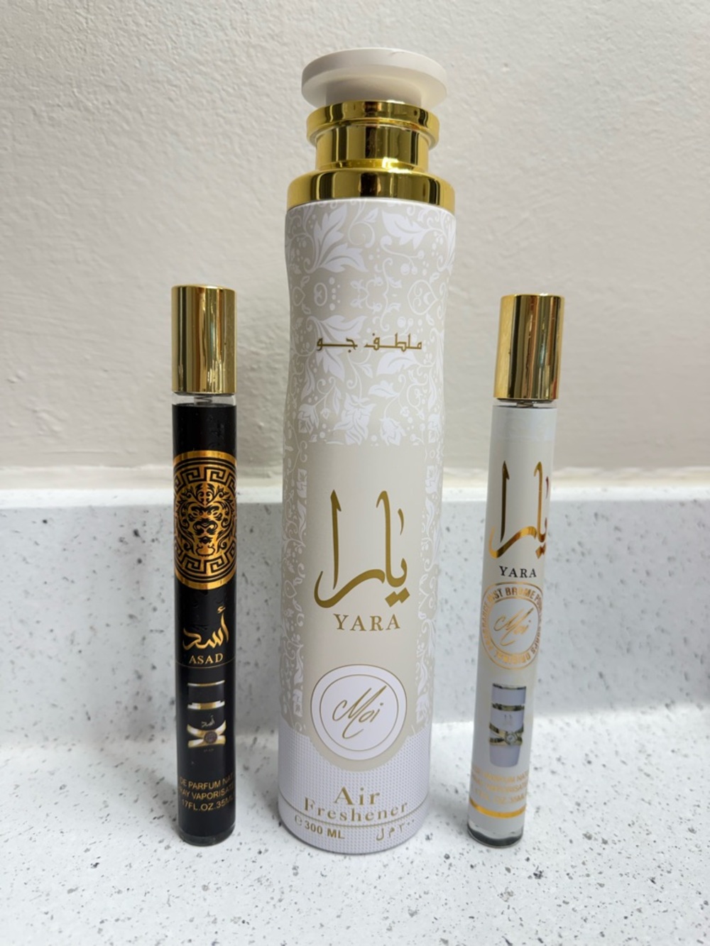 Lattafa Perfume Bundle – Yara Moi & Asad (NEW) + Yara Air Freshener